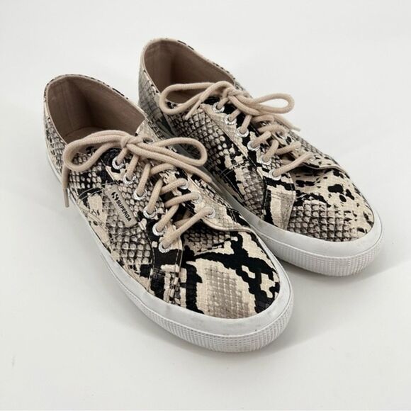 Superga 2750 Trainer‎ Sneaker Women Size 9.5 Faux Snake python Low Top - Picture 1 of 9